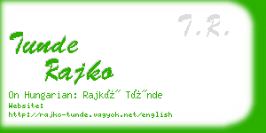 tunde rajko business card